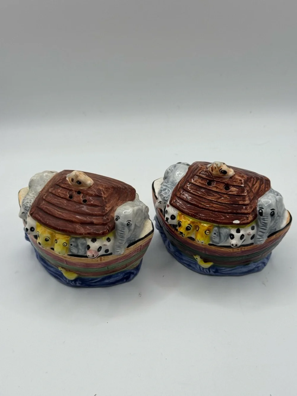 Noah's Ark Ceramic Salt and Pepper Shaker Set - Multicolor